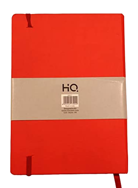 Navneet HQ Journal Casebound Solid Vinyl Finish Notebook, 80 Sheets, A5 Size, Red