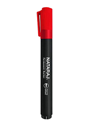 ناتاراج، 12 قطعة، قلم ماركر ثابت برأس رفيع، 2.5 مم، أحمر