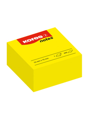 Kores Sticky Notes, 7.5 x 7.5cm, 400 Sheets, Yellow