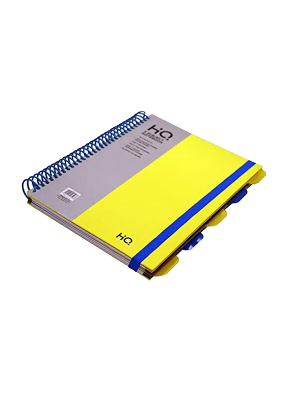 Navneet HQ Plastic Spiral 5 Subject Book, 10.5 x 8inch, 150 Sheets, Yellow