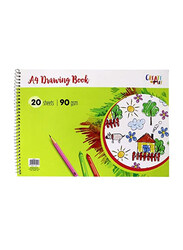 Navneet A4 Spiral Drawing Book, 20 Sheets, 90 GSM, Green