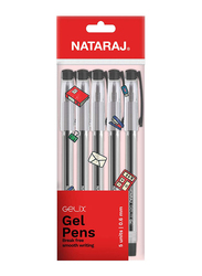 Nataraj 5-Piece Gelix Gel Pens Set, 0.6mm, Black