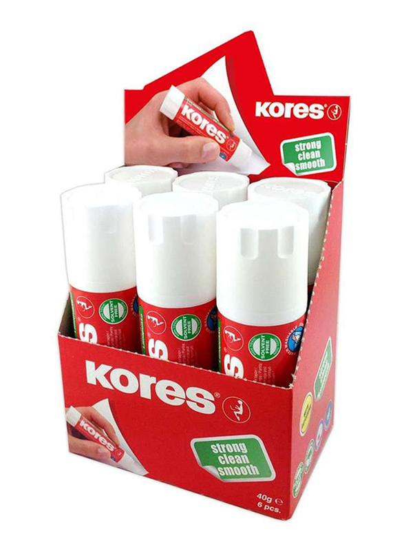 Kores Washable Non-Toxic Solid Glue Stick, 40g, White