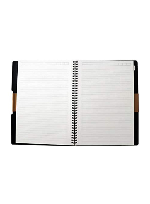 Navneet HQ Subject Wiro Executive Notebook, 80 Sheets, A4 Size, Black