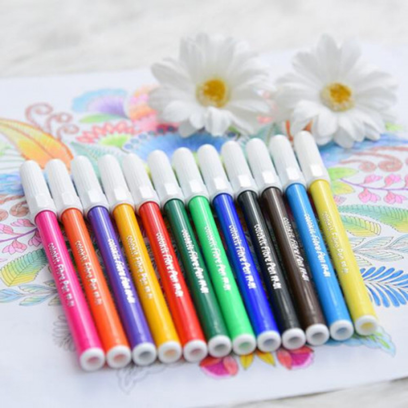 Colo Kit Fibre Pen, 12 Piece, FP-01, Multicolour