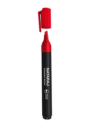 ناتاراج، 12 قطعة، قلم ماركر ثابت برأس رفيع، 2.5 مم، أحمر