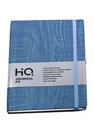 نافنيت اتش كيو جورنال دفتر ملاحظات بغلاف خشبي، 80 ورقة، مقاس A5، أزرق