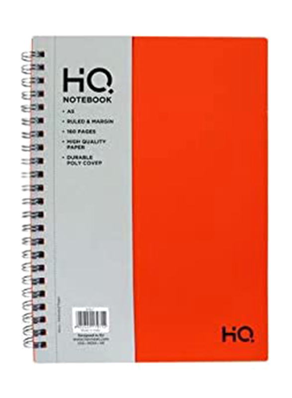 Navneet HQ Poly Wiro Notebook, 80 Sheets, A5 Size, Orange