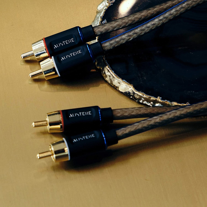 Austere 2-Meter V Series Audio Interconnect RCA Cable, RCA Male to RCA for Speaker, Black