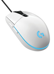 Logitech G203 Lightsync RGB Lighting Wired Optical Gaming Mouse, White