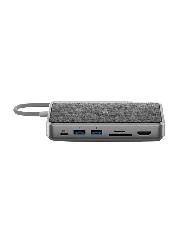 Alogic USB-C Dock Wave All-In-One Hub with Power Delivery, Power Bank & Wireless Charger, Grey