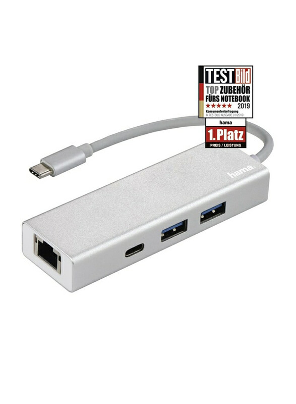 Hama Aluminum 1:3 USB 3.1 Type-C Hub for PC and Notebooks, Silver