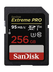 سانديسك ، سعة 256 غيغابايت Extreme Pro SDXC UHS-I بطاقة تخزين, اسود