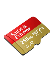 SanDisk 256GB Extreme Micro SDXC Memory Card, Red/Gold