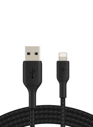 Belkin 3-Meter Boost Charge Lightning Cable, Braided USB-A to Lightning Cable, Black