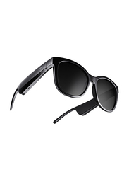 Bose Soprano Polarized Full-Rim Cat Eye Black Sunglasses for Men, Mirrored Black Lens, 36/17