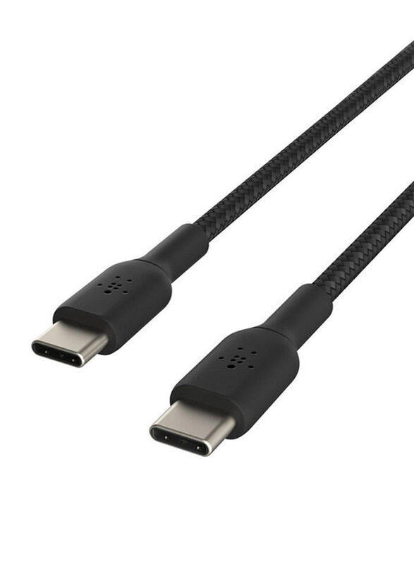 Belkin 1-Meter Boost Charge Braided USB Type-C Cable, Hi Speed USB Type-C Male to USB Type-C for USB Type-C Devices, Black