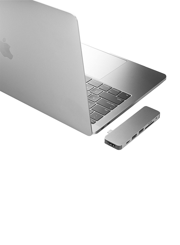 HyperDrive Solo 7-in-1 USB-C Hub for MacBook/PC/Chromebook/Android, Silver