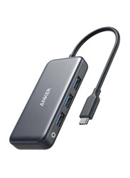 Anker Premium 60W 4-In-1 USB-C Powerhub with USB A for MacBook Pro, Grey