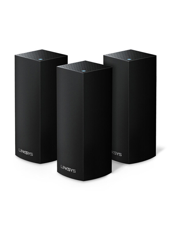 Linksys Velop Wireless AC-6600 Tri-Band Whole Home Mesh Wi-Fi System Set, Tri-Band, 3-Pack, Black