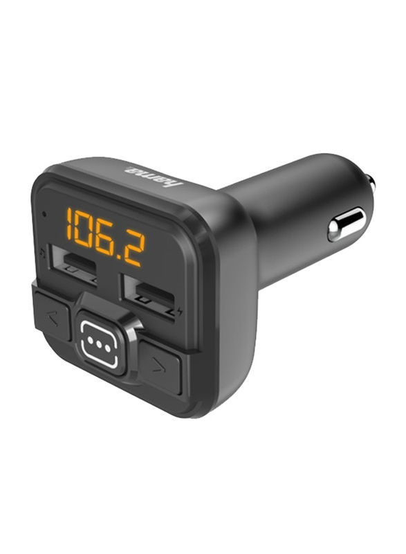 Hama FM Transmitter with AUX-IN+ USB-IN, Black