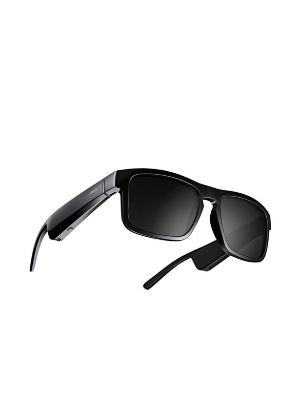 Bose Frames Tenor Polarized Full-Rim Black Sport Sunglasses Unisex with Open Ear Audio Technology, Black Lens, 851340-0100, 55/18/155