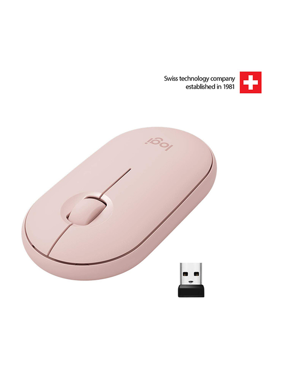 Logitech Pebble M350 Wireless Optical Mouse, Pink