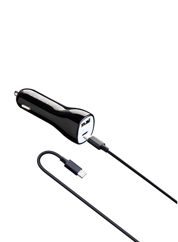 OneAdaptr Evri Car Charger, with 45W USB-C, Black
