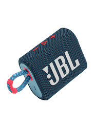 JBL Go 3 IP67 Waterproof Portable Bluetooth Speaker, Blue