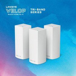 Linksys Velop Whole Home Wi-Fi Mesh System, Tri-band, 3-Pack, White