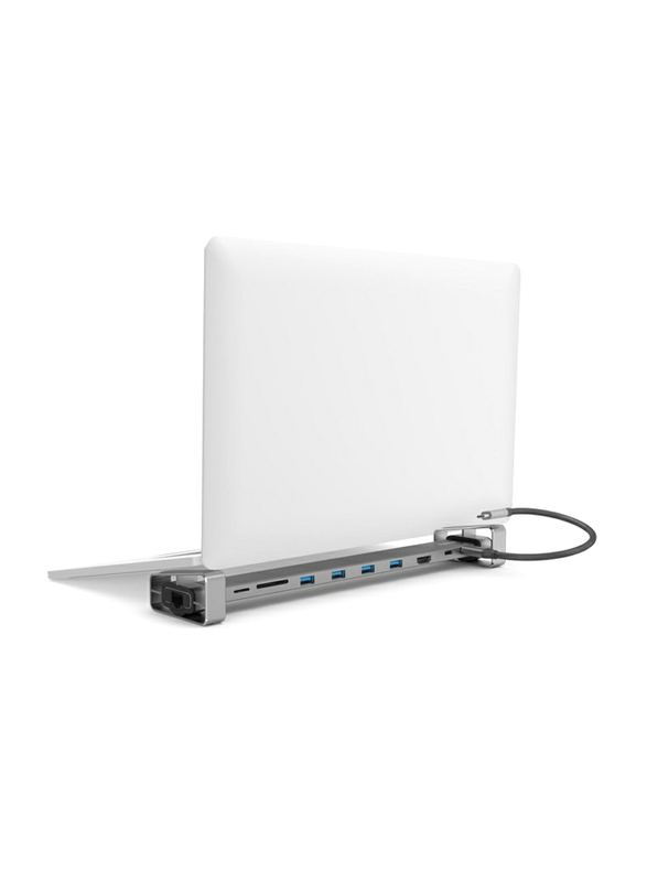 Hama 9-in-1 USB Type-C Docking Station for 4 x USB-A, USB Type-C, HDMI, LAN, SD, MicroSD, Grey