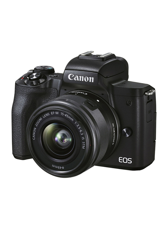 Canon EOS M50 Mark II Mirrorless 4K Digital Camera with AF 15-45mm Lens, 24.1 MP, Black