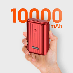 Porodo 10000mAh Ultra-Compact Wireless Portable Power Bank, with 18W Power Delivery & Quick Charge C3.0, Red