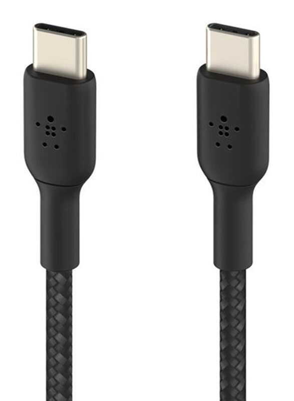 Belkin 1-Meter Boost Charge Braided USB Type-C Cable, Hi Speed USB Type-C Male to USB Type-C for USB Type-C Devices, Black