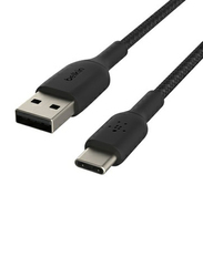 Belkin 2-Meter Boost Charge Braided USB Type-C Cable, USB Type A Male to USB Type-C for Smartphones, Black