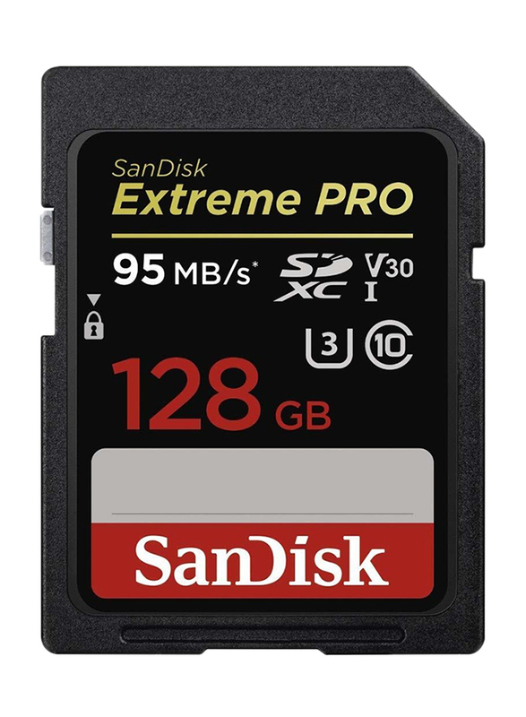 SanDisk 128GB Extreme Pro SDXC UHS-I Memory Card, Black