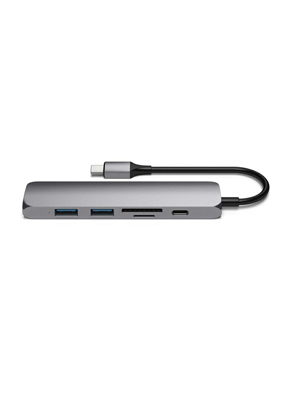 Satechi Slim Aluminum Type-C Multi Port Adapter for USB Type-C Devices, Space Grey