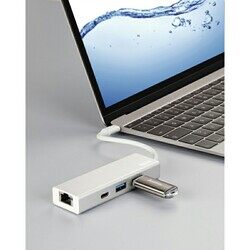 Hama Aluminum 1:3 USB 3.1 Type-C Hub for PC and Notebooks, Silver