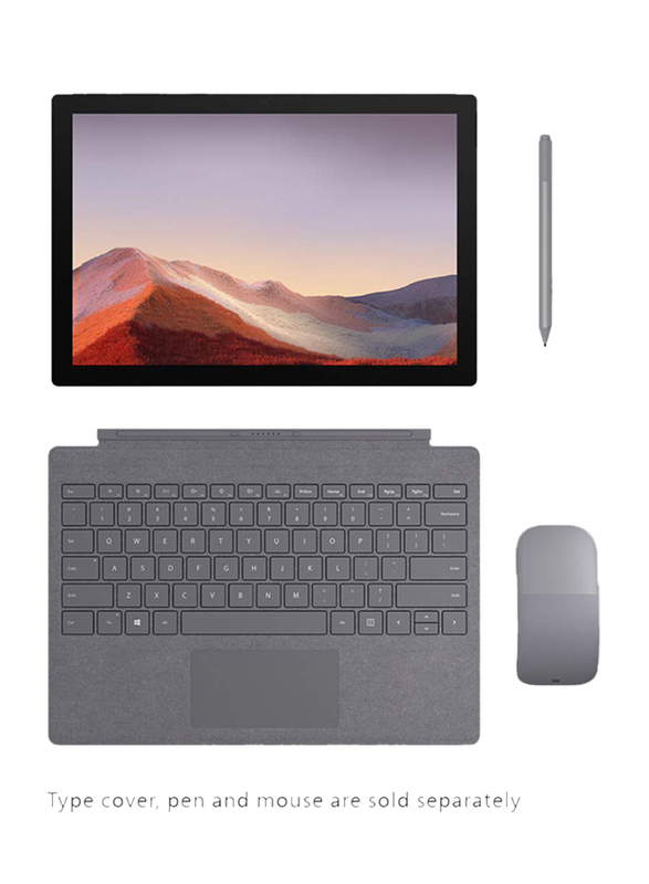 Microsoft Surface Pro 7 2-in-1 Laptop, 12.3 inch Touch Display, Intel Core i5-1035G4 10th Gen 1.1GHz, 128GB SSD, 8GB RAM, Intel Iris Plus Graphics, EN KB with Cover & Pen, Win 10, Platinum