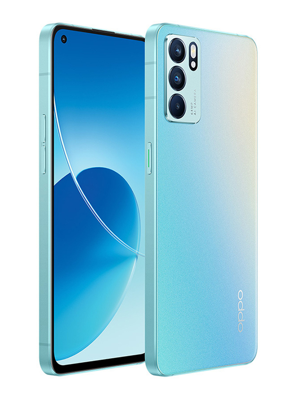 Oppo Reno 6 128GB Aurora Blue, 8GB RAM, 5G, Dual SIM Smartphone