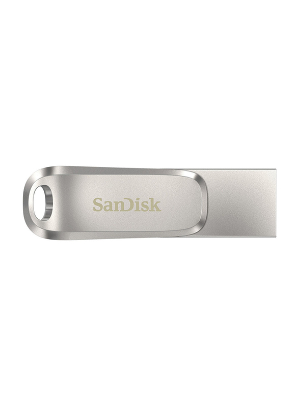 SanDisk 256GB Ultra Dual Drive Luxe USB Flash Drive, Silver