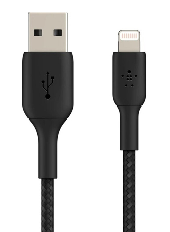 Belkin 3-Meter Boost Charge Lightning Cable, Braided USB-A to Lightning Cable, Black