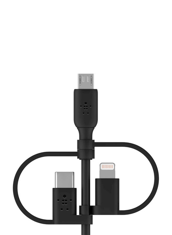 Belkin 1-Meter Boost Charge Universal Cable, USB-C, Micro-USB, Lightning devices to USB Type A for Smartphones/Tablets, Black