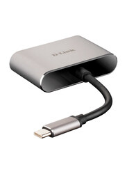 D-Link Multi Cable Adapter, USB Type-C Male to HDMI/VGA for Display Devices, DUB-V210, Grey