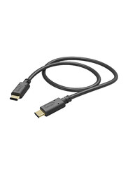 Hama 1.5-Meter Charging/Data Cable, USB Type-C Male to USB Type-C for Smartphones, Black