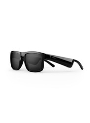 Bose Frames Tenor Polarized Full-Rim Black Sport Sunglasses Unisex with Open Ear Audio Technology, Black Lens, 851340-0100, 55/18/155