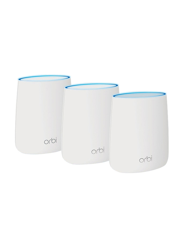 Netgear Orbi AC3000 Tri-band Mesh Wi-Fi System with Armor, 3-Pack, RBK23, White