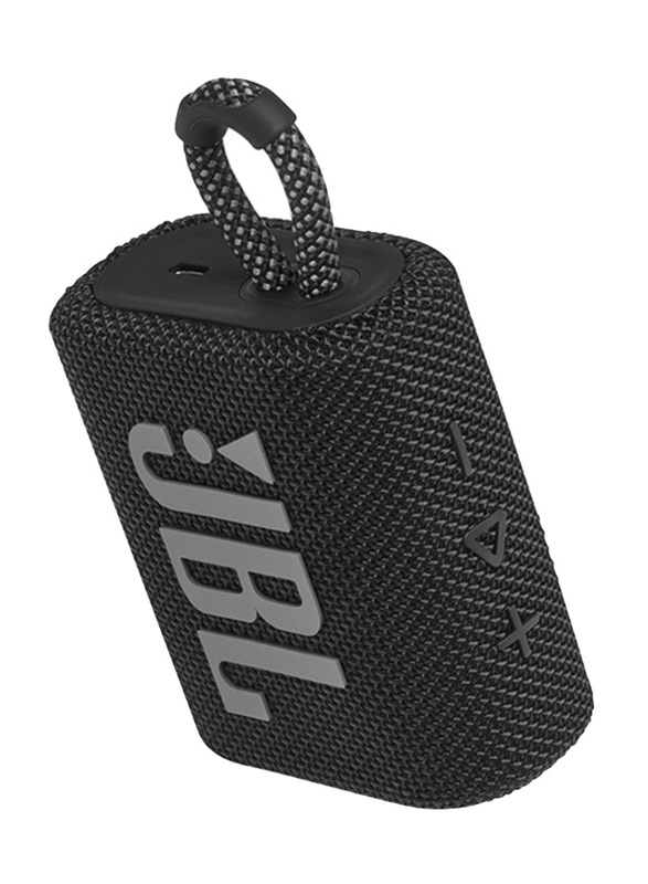 JBL Go 3 IP67 Waterproof Portable Bluetooth Speaker, Black