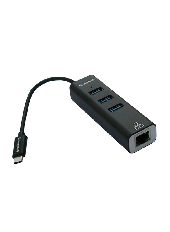 Honeywell Platinum Series Gigabit Ethernet/USB 3.0 Hub for USB Type-C Devices, Black