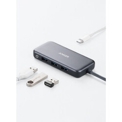 Anker Premium 60W 4-In-1 USB-C Powerhub with USB A for MacBook Pro, Grey